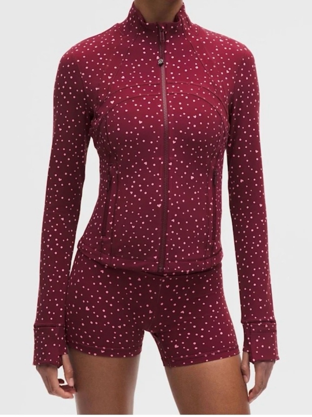 Lululemon define jacket cropped nulu scattered heart size 10 NWT